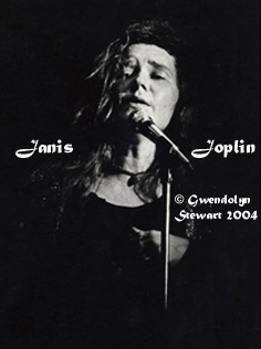 Photograph
of JANIS JOPLIN in the Spotlight at her Harvard Stadium Concert, by GWENDOLYN
STEWART c. 2009; All Rights Reserved
